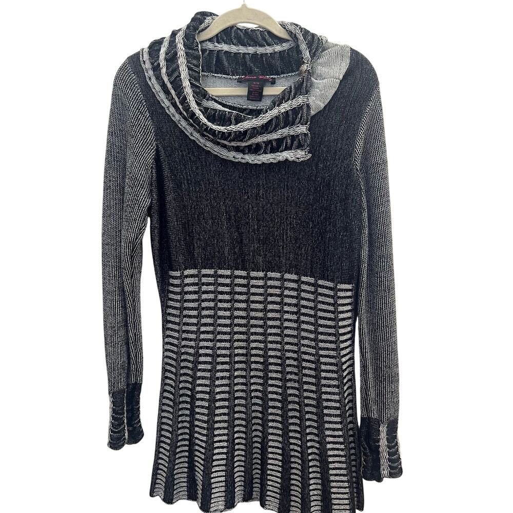 Elena Wang Women's Gray Sweater Dress Size Medium Office Siren Dinner Dress